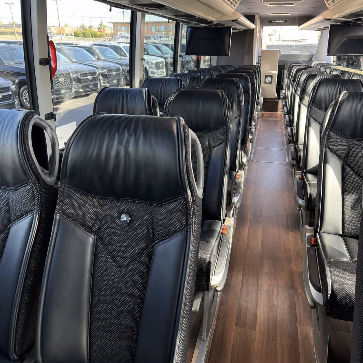 merced 56 passenger charter bus interior